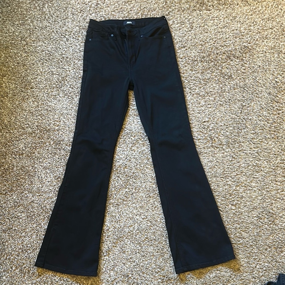 Cream Flare Wide Leg Jeans